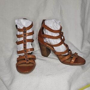 Massimo Tan Strappy Heeled Sandals